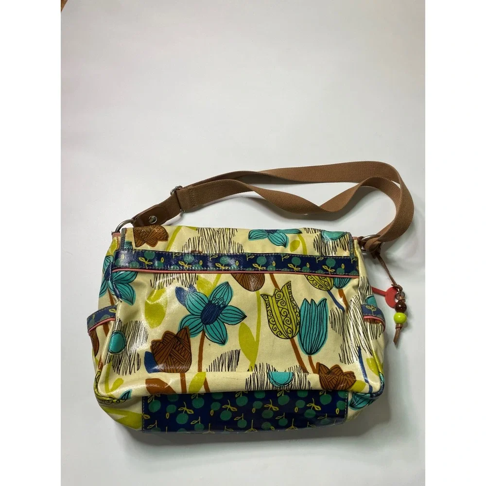 FOSSIL Key-per Coated Canvas Floral Multi-Color Travel Crossbody Bag Boho Hippie